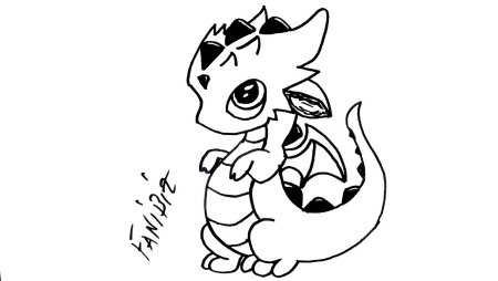 Раскраска маленький дракончик