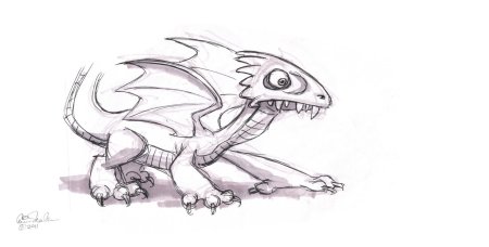 Милые дракончики карандашом