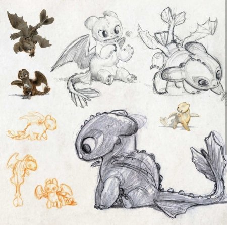 Маленькие дракончики для срисовки