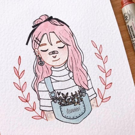 Рисунки для скетчбука девочки легко