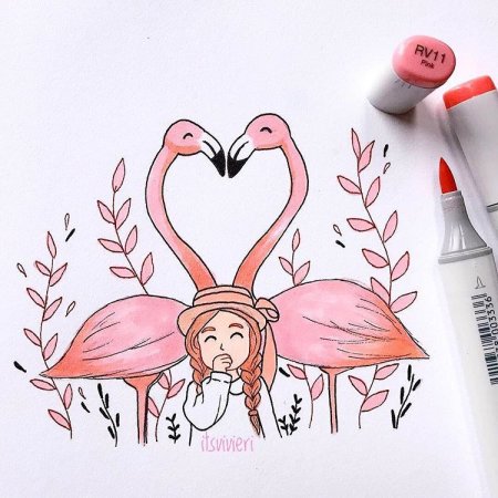 Рисунки для скетчбука лёгкие девочки