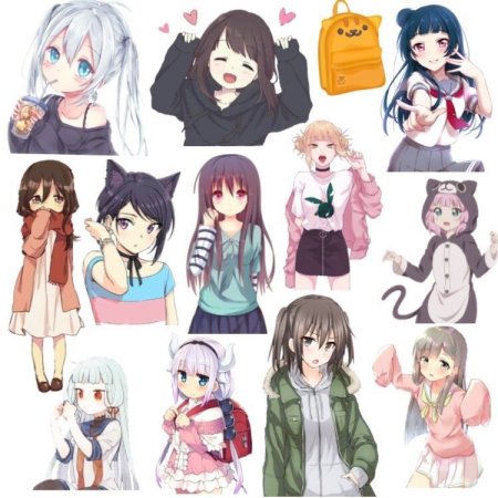 Аниме наклейки маленькие