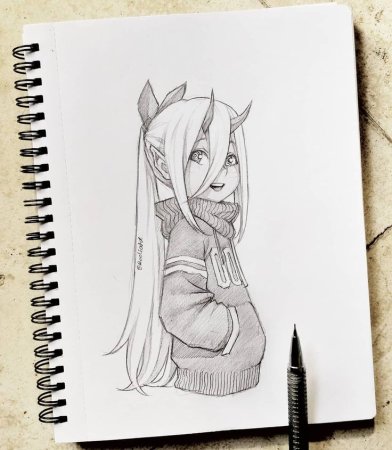 Аниме рисунки для скетчбука лёгкие