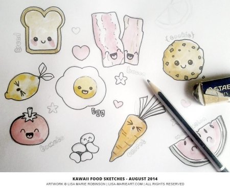 Маленькие рисунки карандашом еда