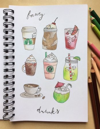 Рисунки для скетчбука еда лёгкая