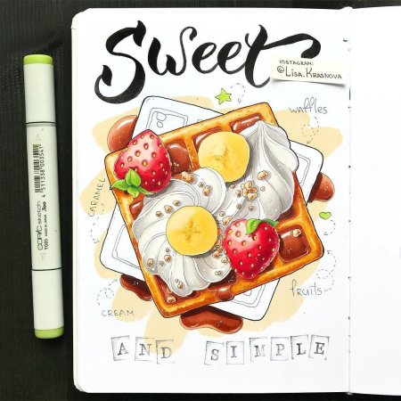 Лёгкие рисунки для срисовки карандашом еда