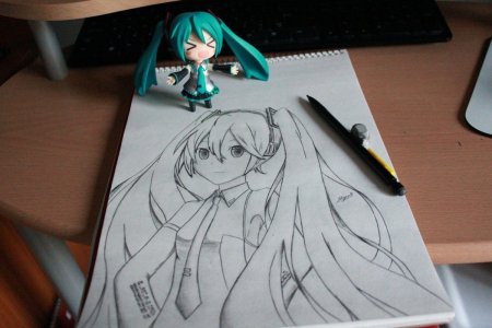Аниме рисунки карандашом Хатсуне Мику