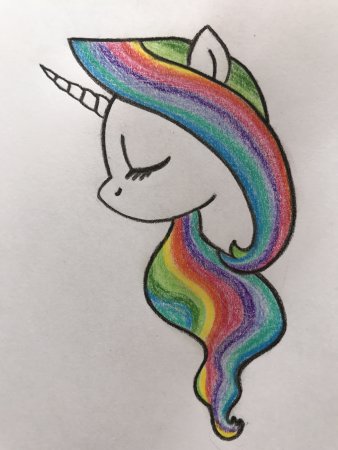 Радужный рисунок для срисовки