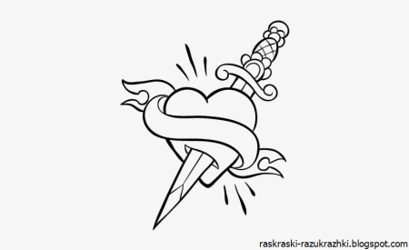 Раскраски тату маленькие