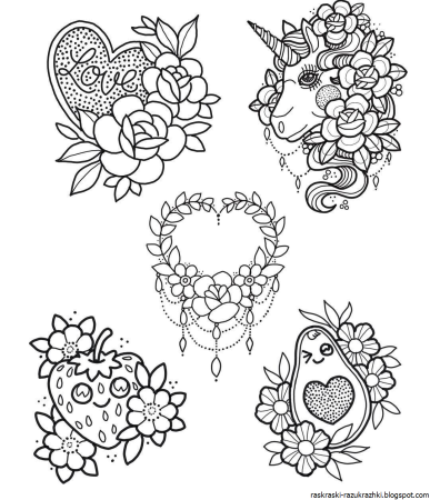 Раскраска тату для девочек