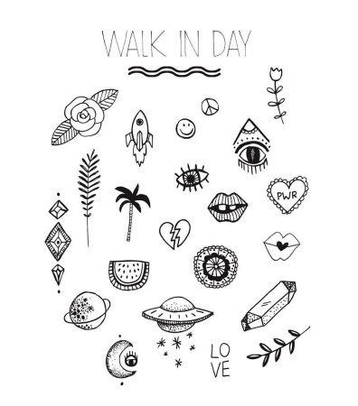 Контурные тату маленькие