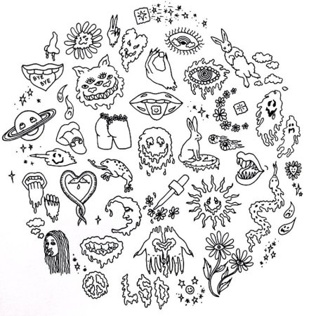 Тату в стиле хендпоук эскизы