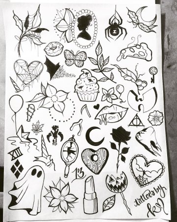 Мини тату эскизы