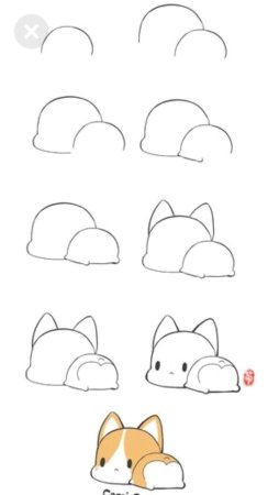 Кавайные рисунки пошагово