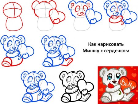 Мишка рисунок карандашом