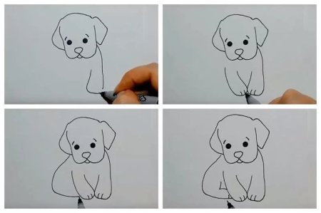 Лёгкие рисунки щеночка