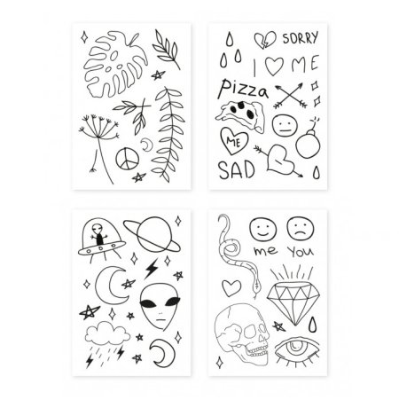 Переводные Татуировки черно белые