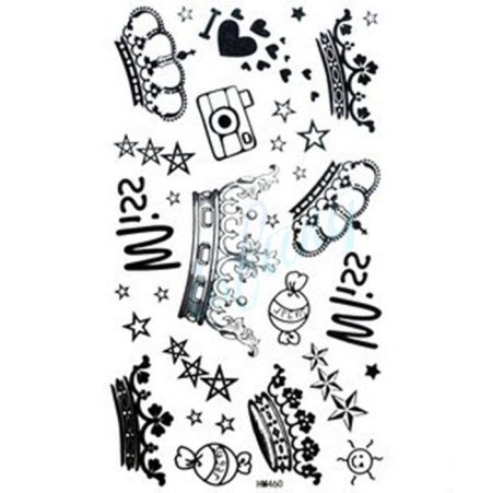 Переводные тату черно белые