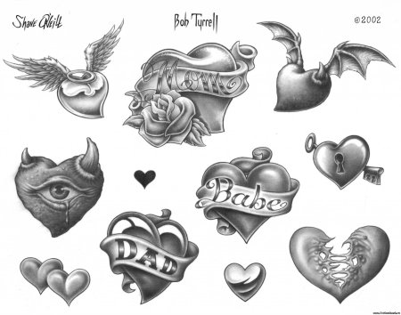 Эскиз тату сердечко маленькое