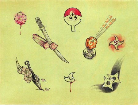 Anime Tattoo эскизы маленькие