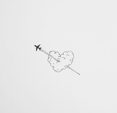 Тату самолет эскиз