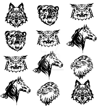 Эскизы татуировок животных