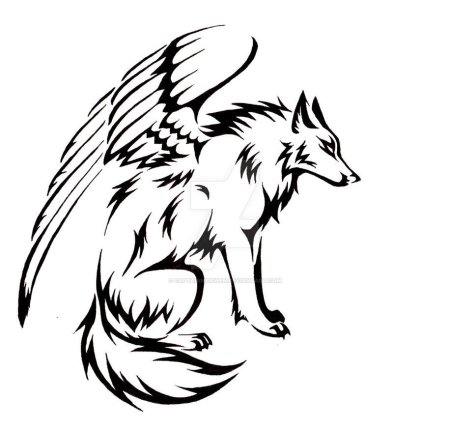 Волк с крыльями эскиз