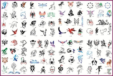 Маленькие тату на одном листе