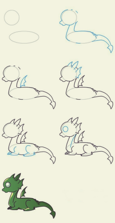 Рисунки для срисовки драконы лёгкие
