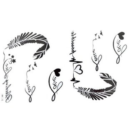 Тату перо с надписью