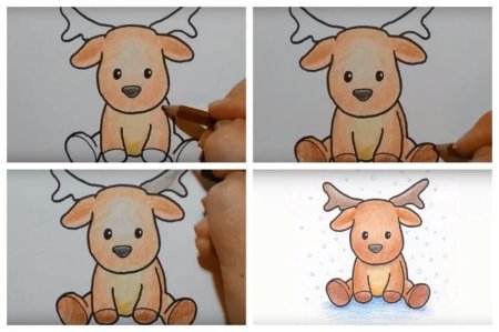 Новогодний олень рисунок пошагово