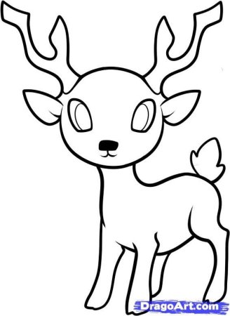 Олени для детей для срисовки