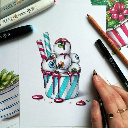 Кавайные рисунки легкие и красивые