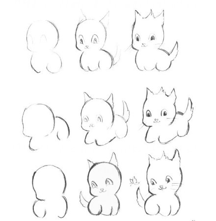 Котята карандашом для начинающих