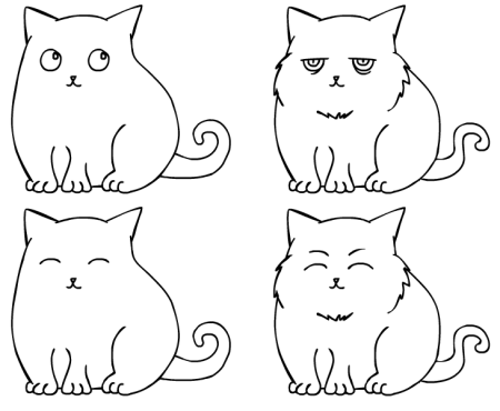 Котёнок для срисовки легкие