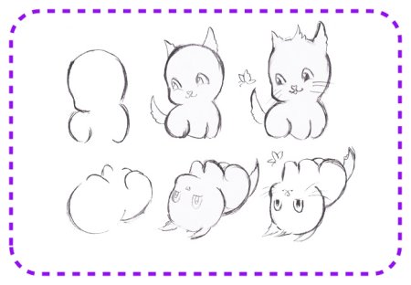 Котята карандашом для начинающих