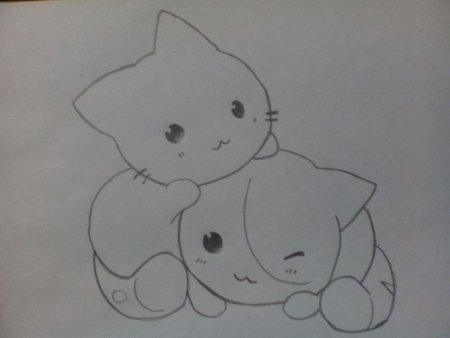 Котята для срисовки карандашом легкие
