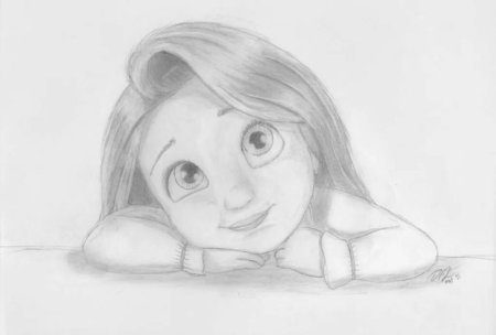 Рапунцель рисунок карандашом