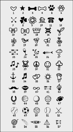 Мелкие символы для тату