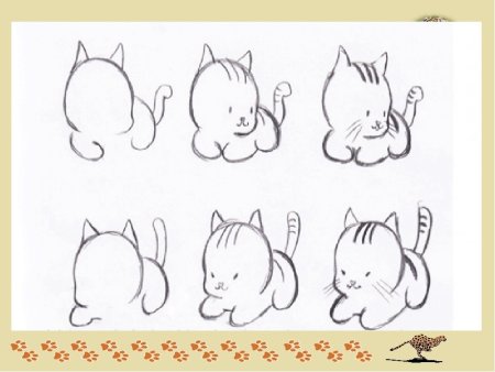 Лёгкий рисунок котёнка для срисовки