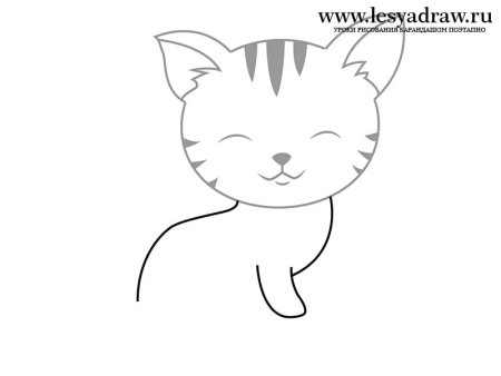 Самый легкий рисунок котика