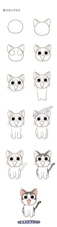 Лёгкий рисунок котёнка для срисовки