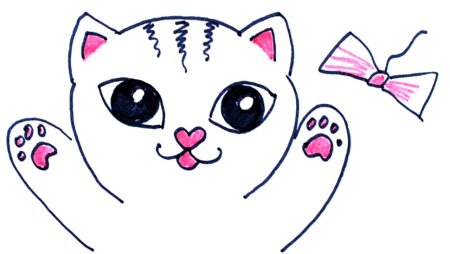 Несложные рисунки котики
