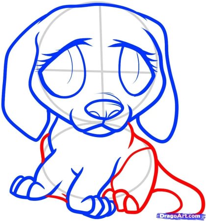 Щенок для срисовки