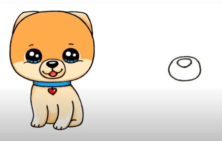 Поэтапное рисование собаки Мопс