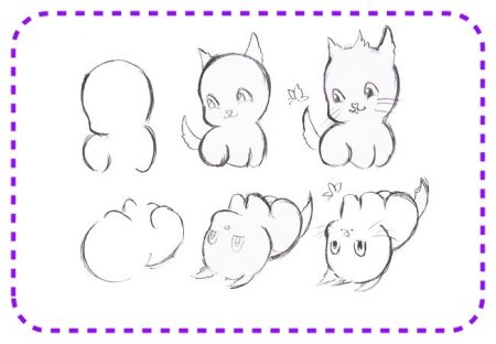 Как нарисовать кота поэтапно
