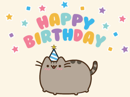 Pusheen Cat с днем рождения