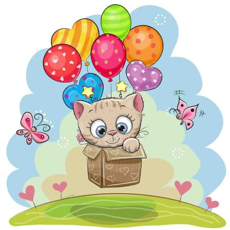 Милый котик с днем рождения