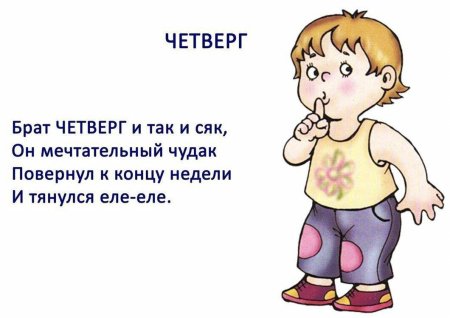 Стих про дни недели