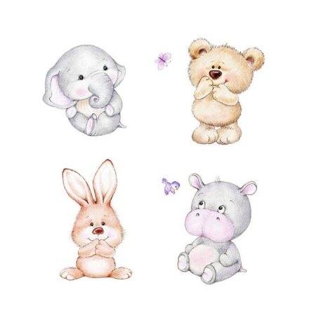 Акварельные зверюшки для детей